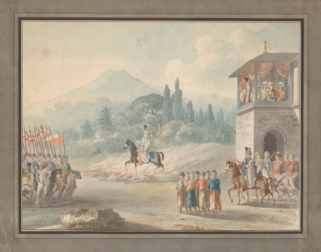 Revisión de la caballería georgiana, c. 1780 de Unbekannt