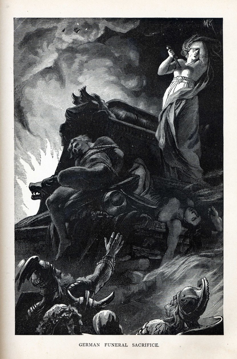 Sacrificio funerario alemán, 1882 de Unbekannt