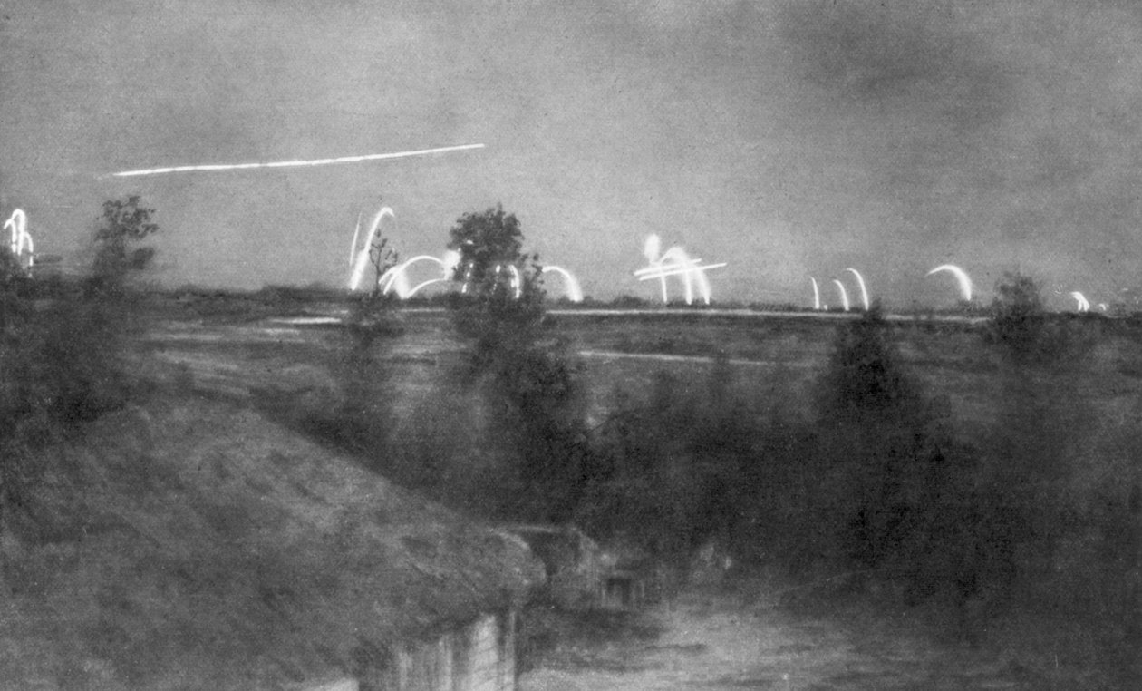Artillería alemana, el frente de Champagne, Francia, Primera Guerra Mundial, 1915 de Unbekannt