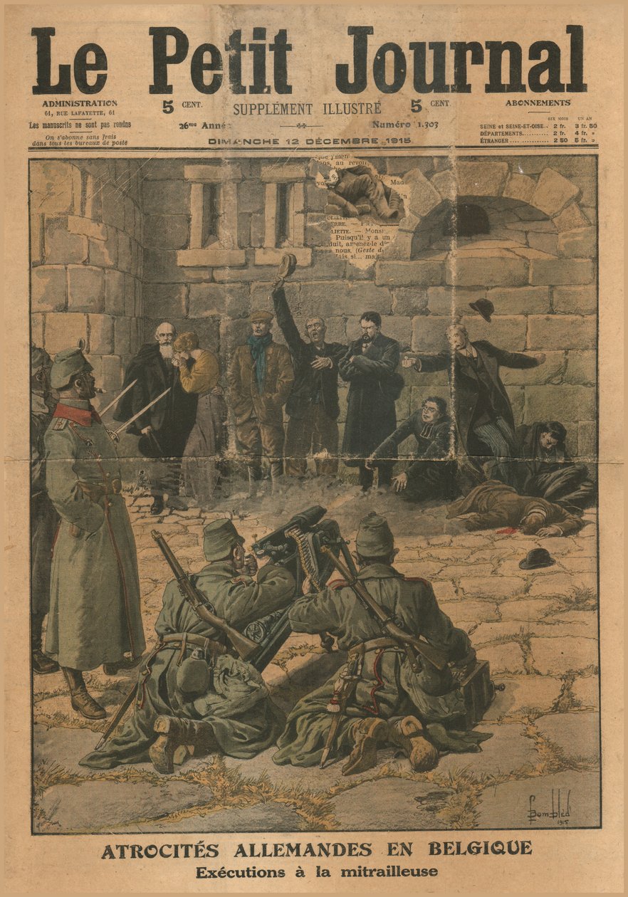 Atrocidades alemanas en Bélgica: ejecución con ametralladora, 1915 de Unbekannt