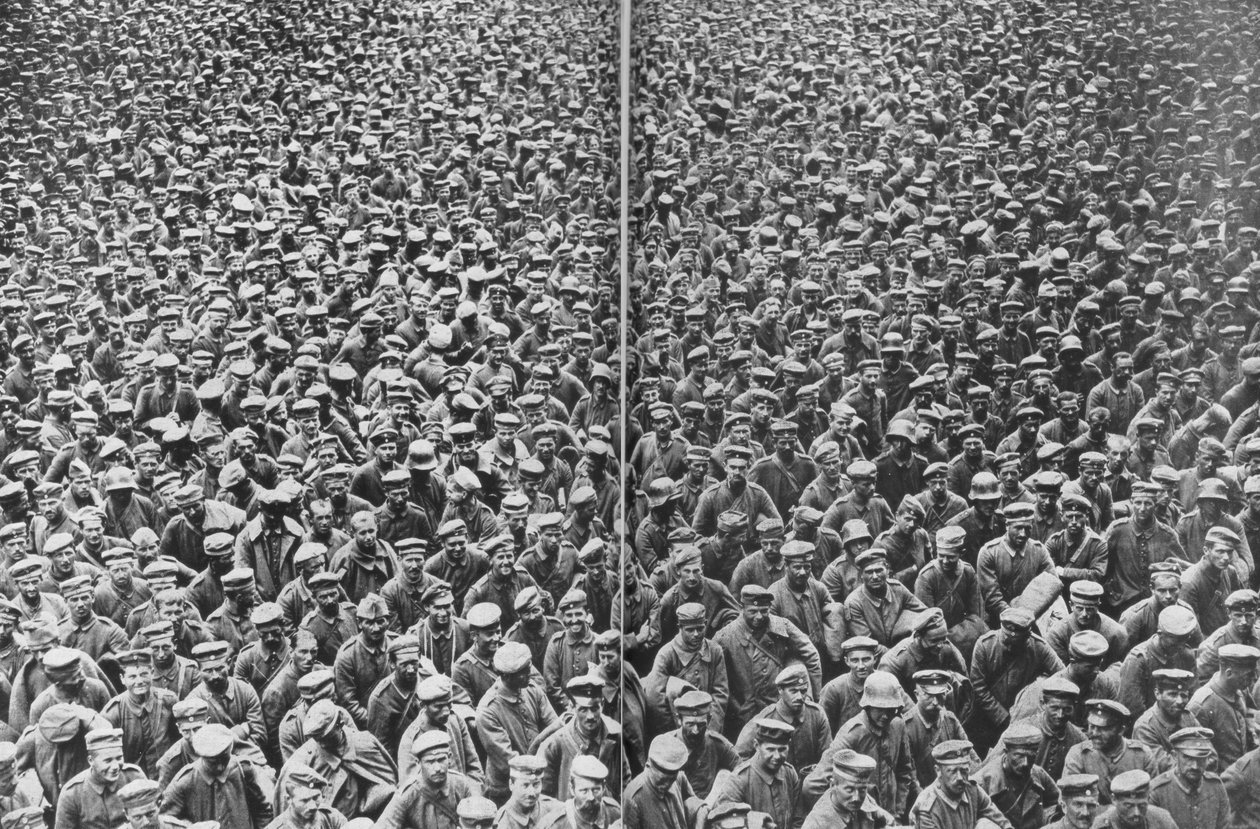 Prisioneros alemanes capturados por los ejércitos británicos 3º y 4º, Somme, Francia, 21-22 de agosto de 1918 de Unbekannt