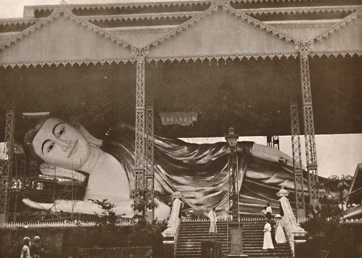 Figura gigante reclinada de Buda, Pegu, 1900 de Unbekannt
