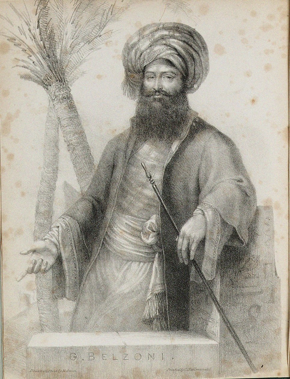 Giovanni Battista Belzoni 1778-1823 Frontispicio de Narrativa de las Operaciones y Descubrimientos Recientes de Unbekannt
