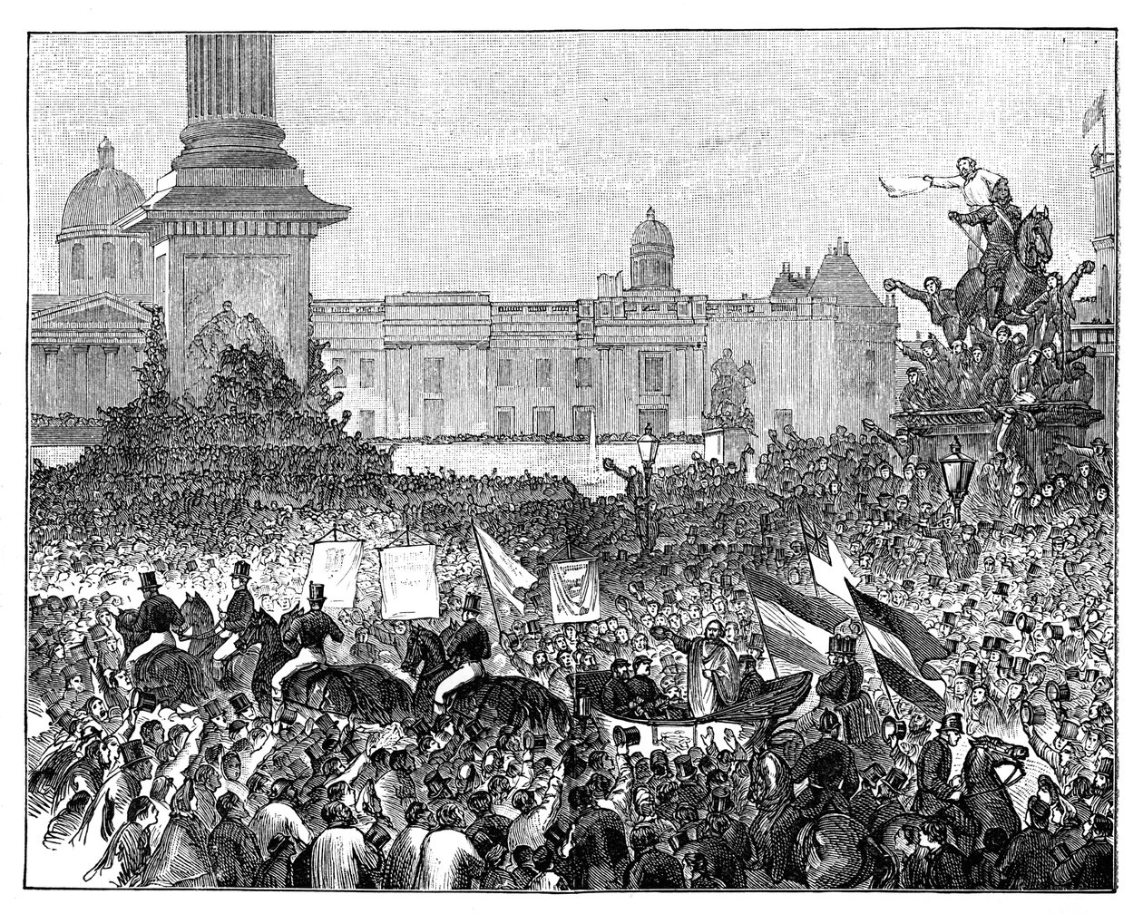 Recepción de Giuseppe Garibaldi en Trafalgar Square, Londres, 1864 de Unbekannt