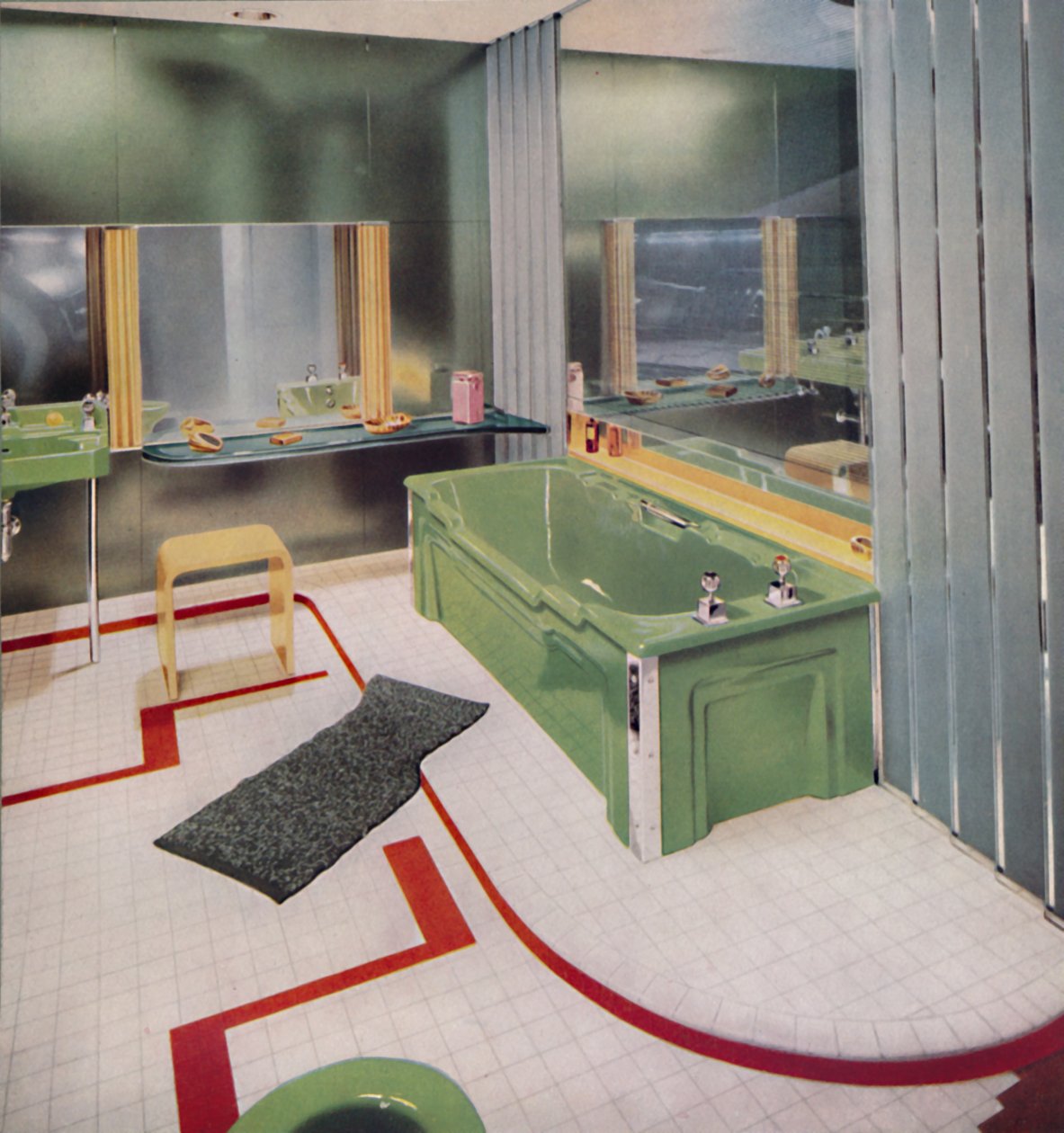 Vidrio y azulejo en el baño moderno, 1938 de Unbekannt