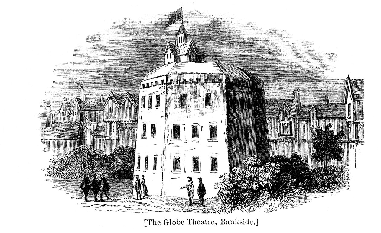 Teatro Globe, Bankside, Southwark, Londres, como apareció c1598 de Unbekannt