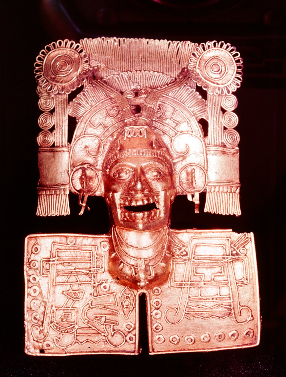 Colgante de oro que representa a Mitlantecuhtli, dios azteca de los muertos de Unbekannt