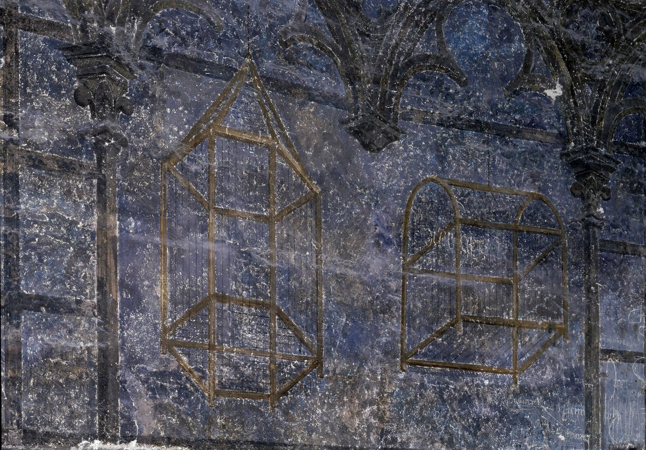 Arte gótico: La habitación del Papa: detalle de las jaulas - la torre de los ángeles. 1336-1337, Palacio de los Papas, Aviñón de Unbekannt