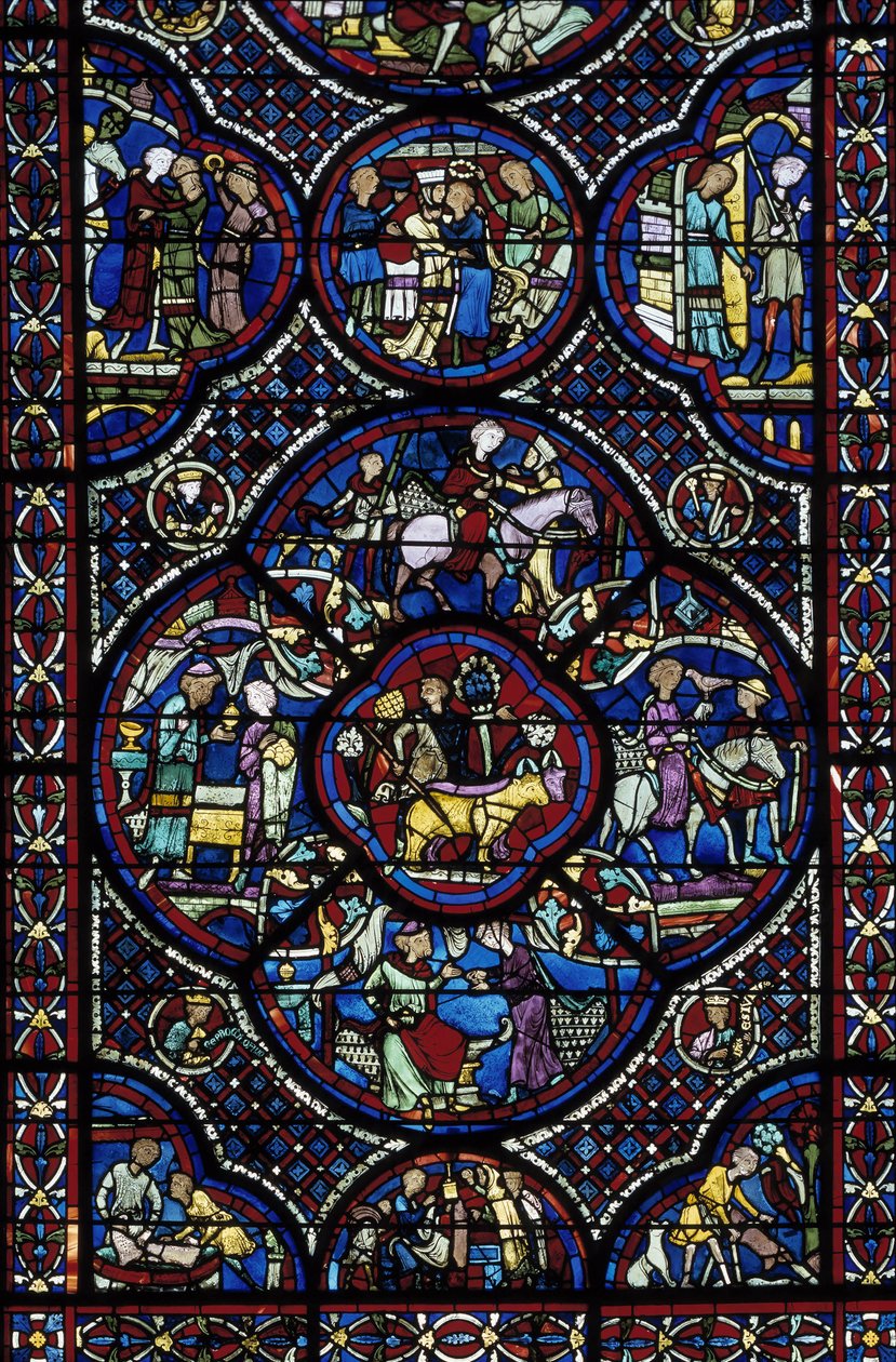 Arte gótico: la vida del niño prodigio. Vidriera del deambulatorio de la Catedral de San Esteban de Bourges (Loir y Cher) de Unbekannt