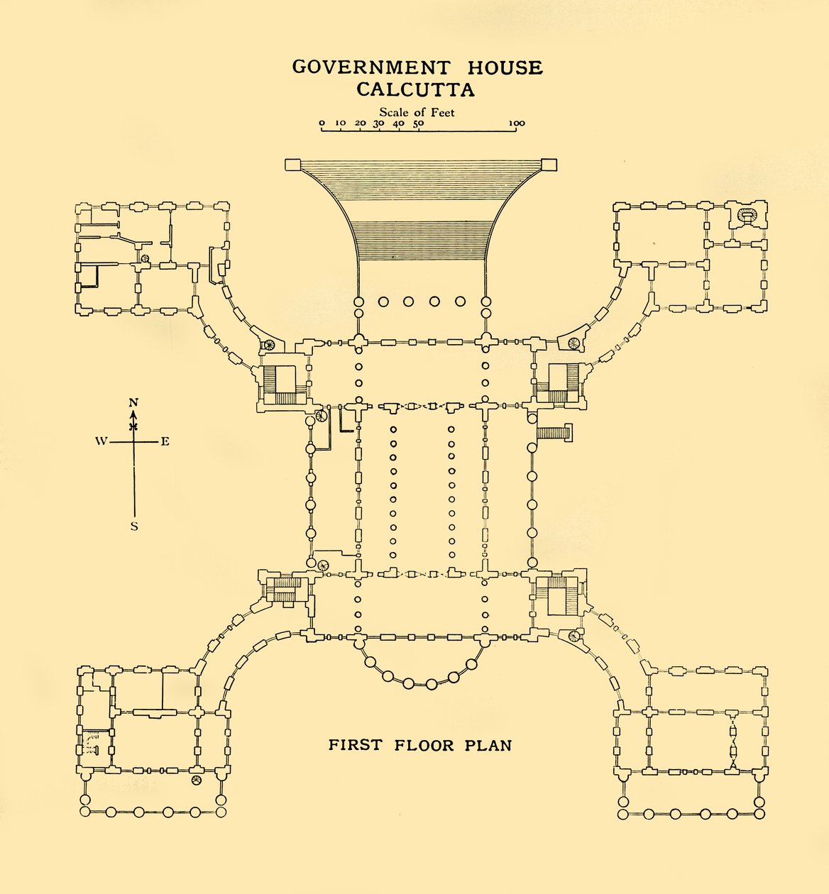Casa de Gobierno de Calcuta - Plano del primer piso, 1925 de Unbekannt
