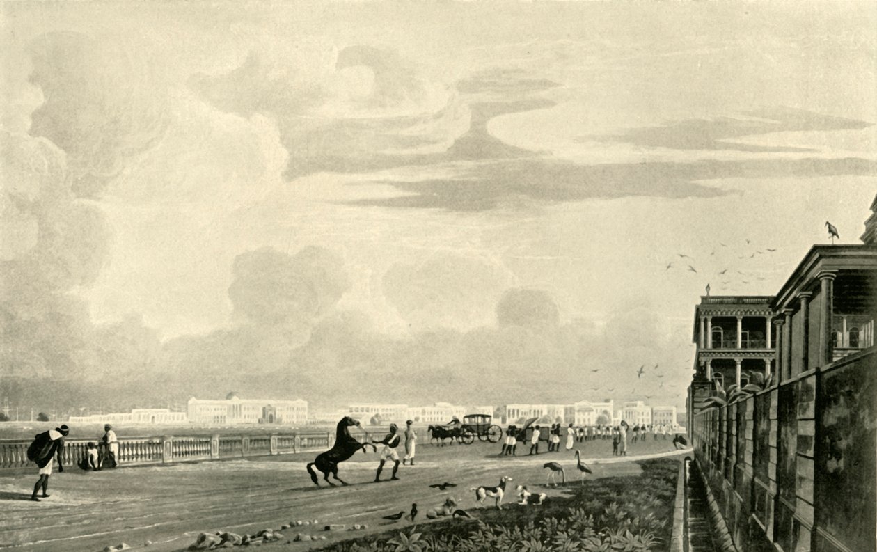 Casa de Gobierno, desde Chowringhee, 1820 de Unbekannt