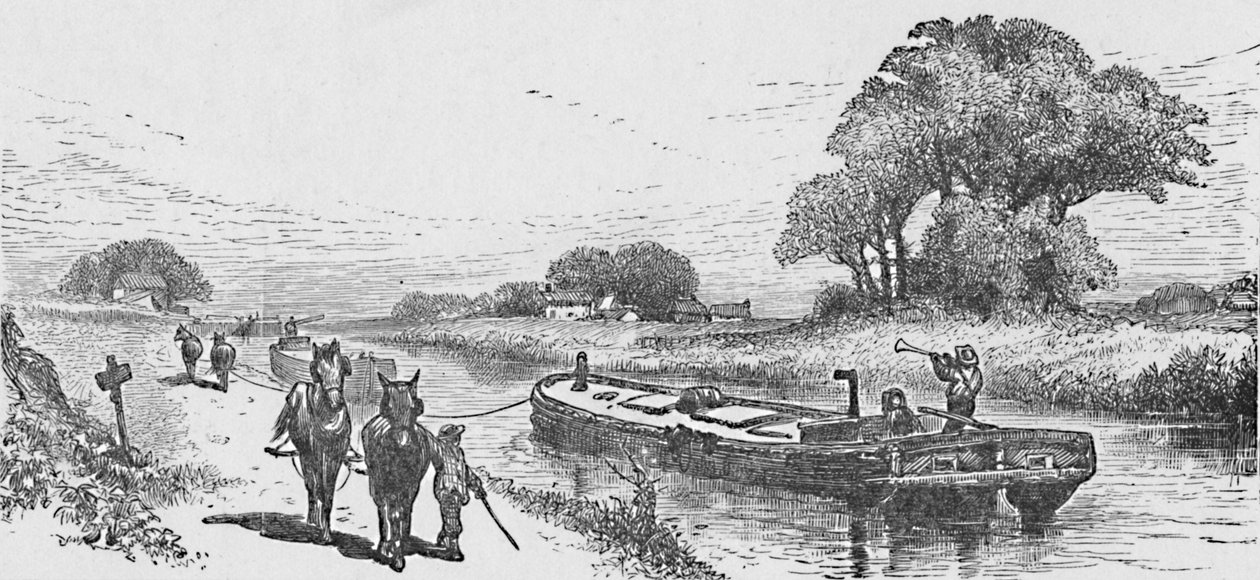 Barco de grano en el Canal Erie, 1883 de Unbekannt