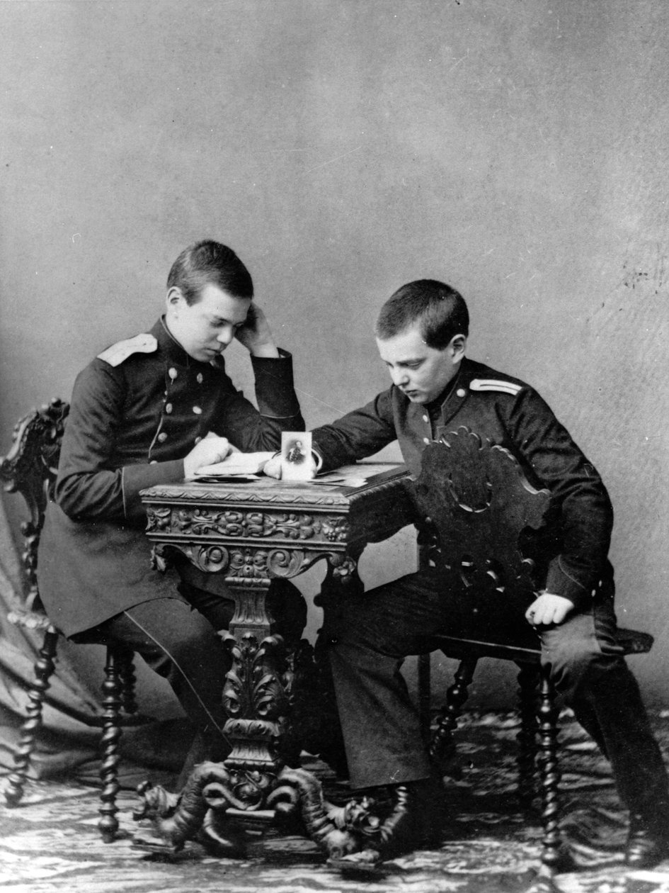 Grandes Duques Alexander Alexandrovich y Vladimir Alexandrovich de Rusia, c1859-c1861 de Unbekannt