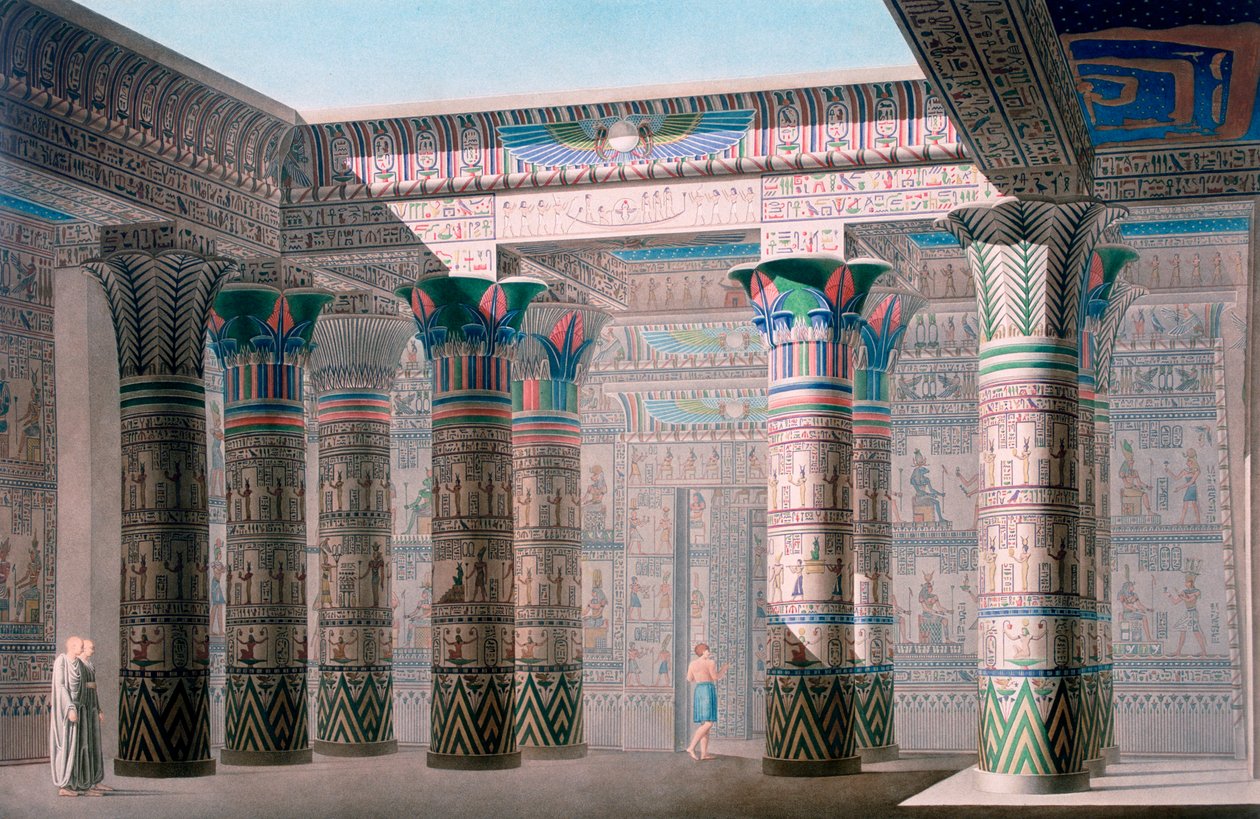 Gran Templo, Isla de Philae, Nubia, Egipto, siglo XIX de Unbekannt