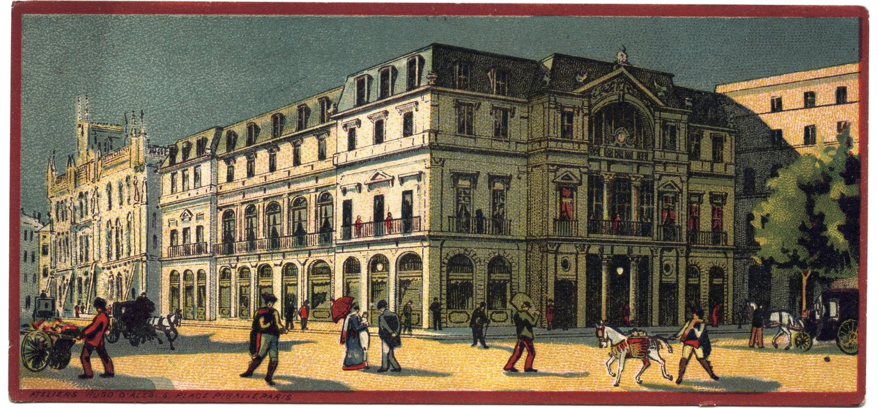 Grandes hoteles: vista exterior del Avenida Palace en Lisboa, Portugal - Mapa de una serie que presenta los hoteles de la Compagnie Internationale des Grands Hotels, finales del siglo XIX-principios del XX de Unbekannt