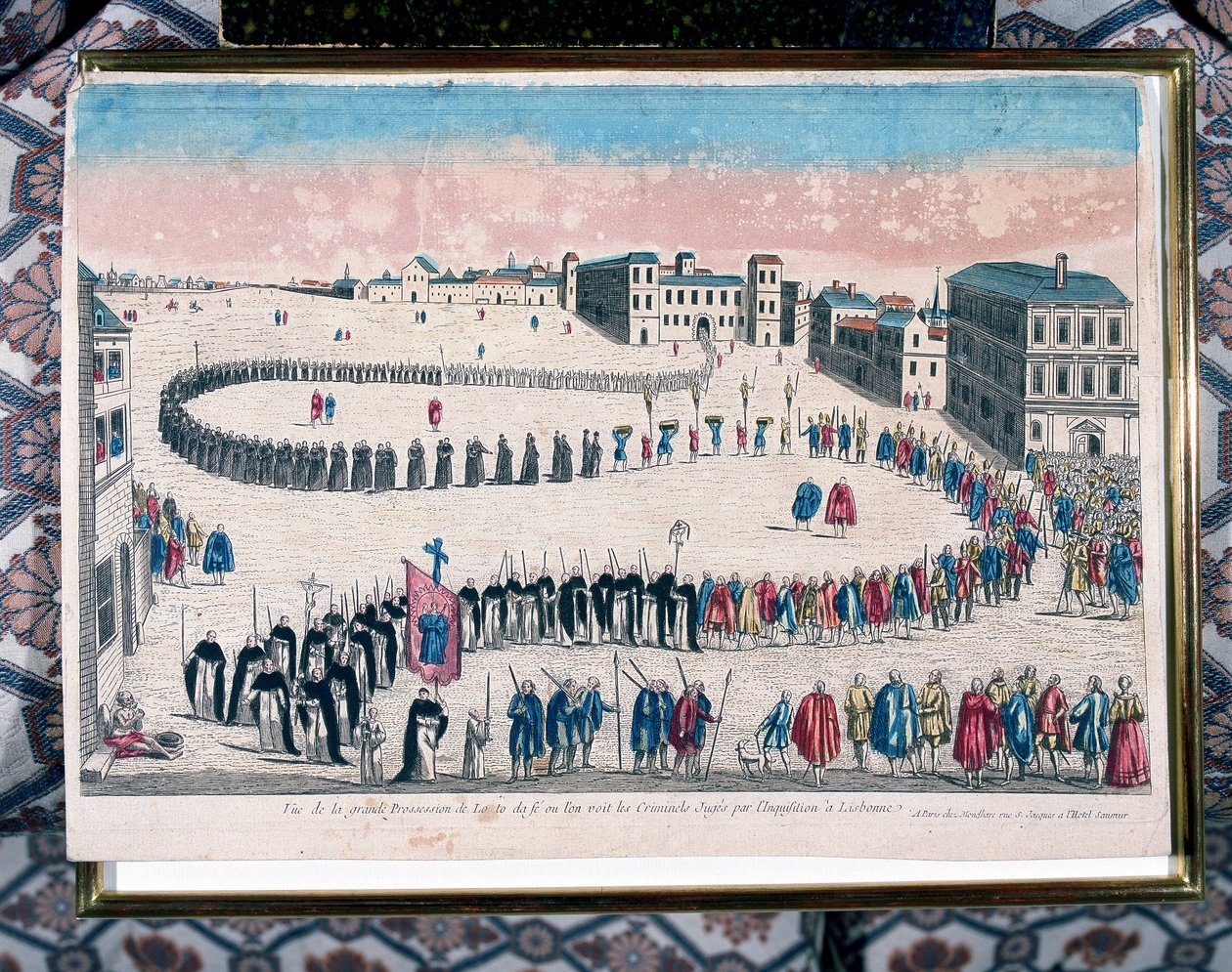 Gran procesión de criminales sentenciados por la Inquisición de Lisboa, siglo XVIII de Unbekannt