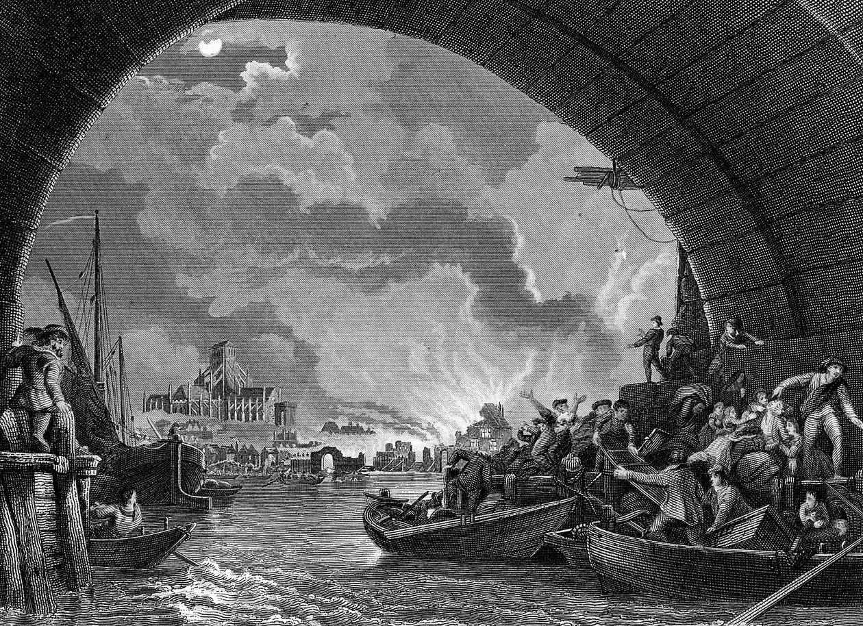 Gran incendio de Londres, 1666 siglo XIX de Unbekannt
