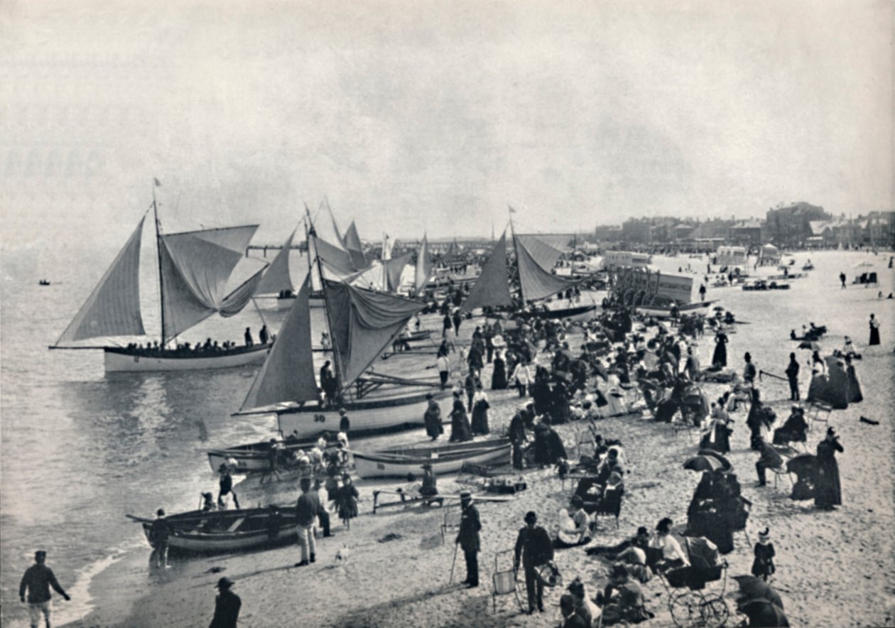 Great Yarmouth - Una escena típica en la playa, 1895 de Unbekannt