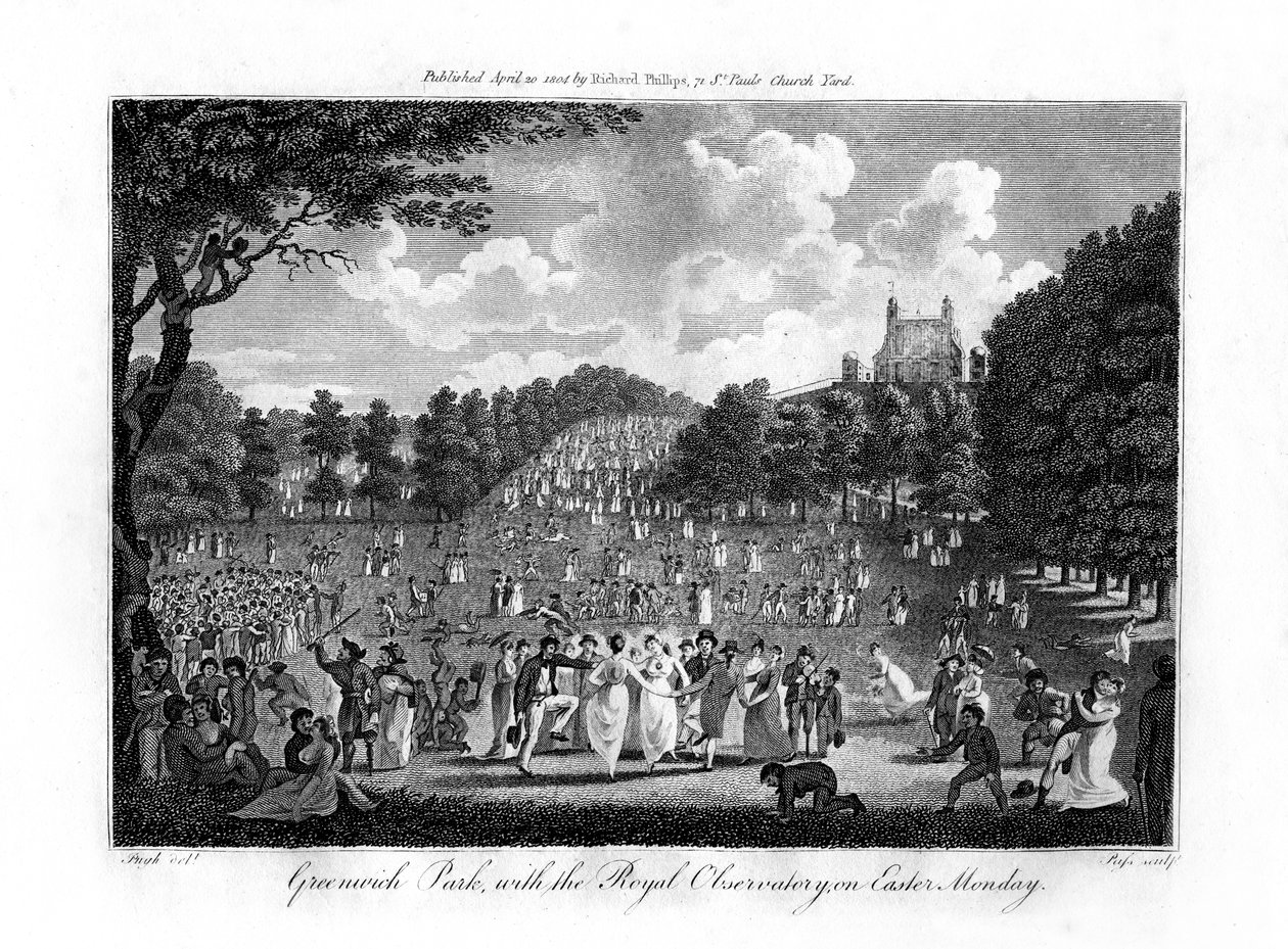 Parque de Greenwich, con el Real Observatorio, el Lunes de Pascua, Londres, 1804 de Unbekannt