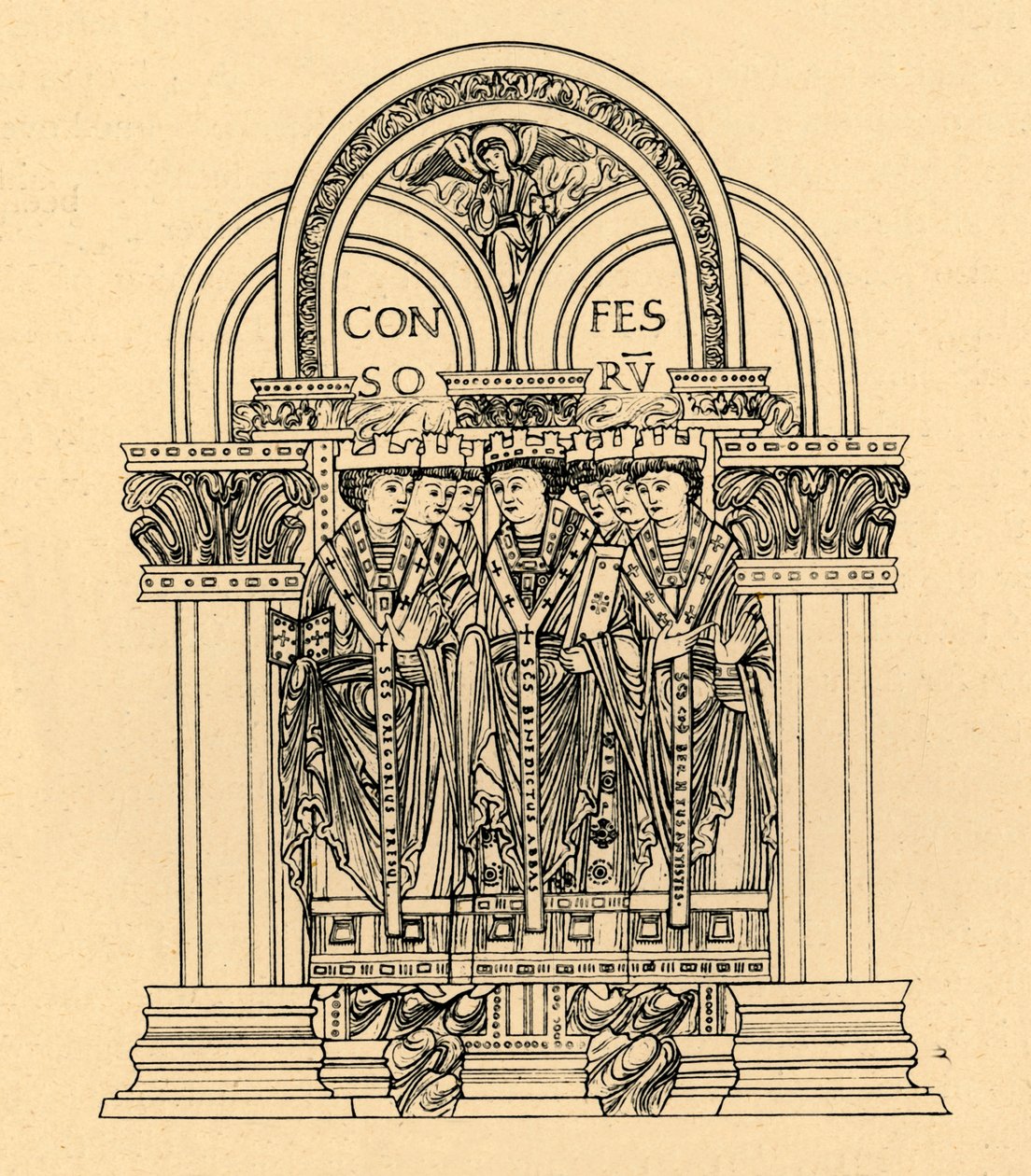 Gregorio el Grande, San Benito y San Cutberto, 1908 de Unbekannt