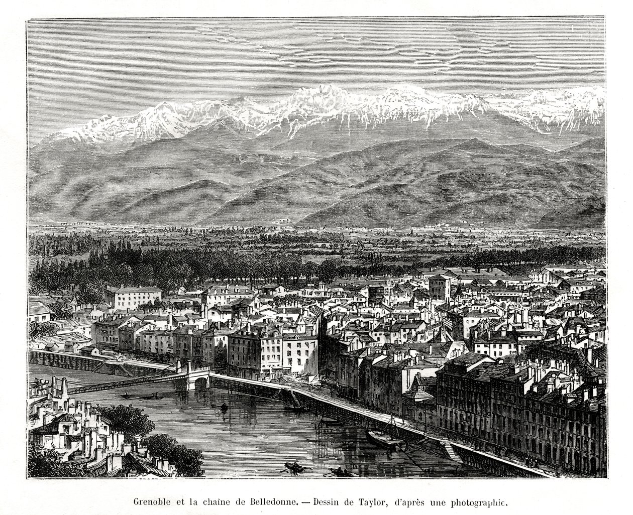 Grenoble desde la cordillera de Belledonne, Francia de Unbekannt