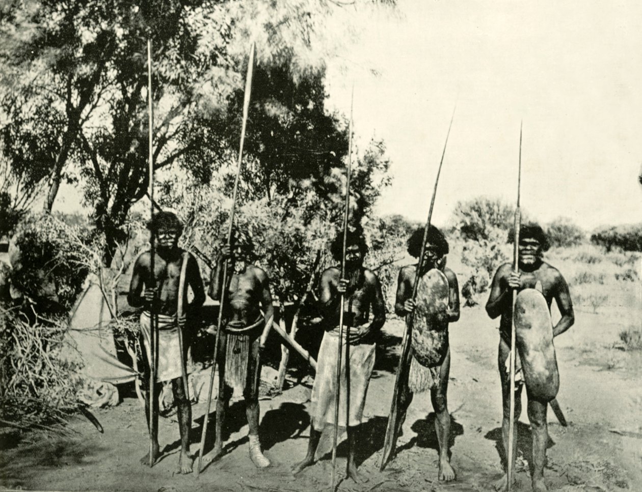 Grupo de hombres aborígenes, Queensland, Australia, 1901 de Unbekannt