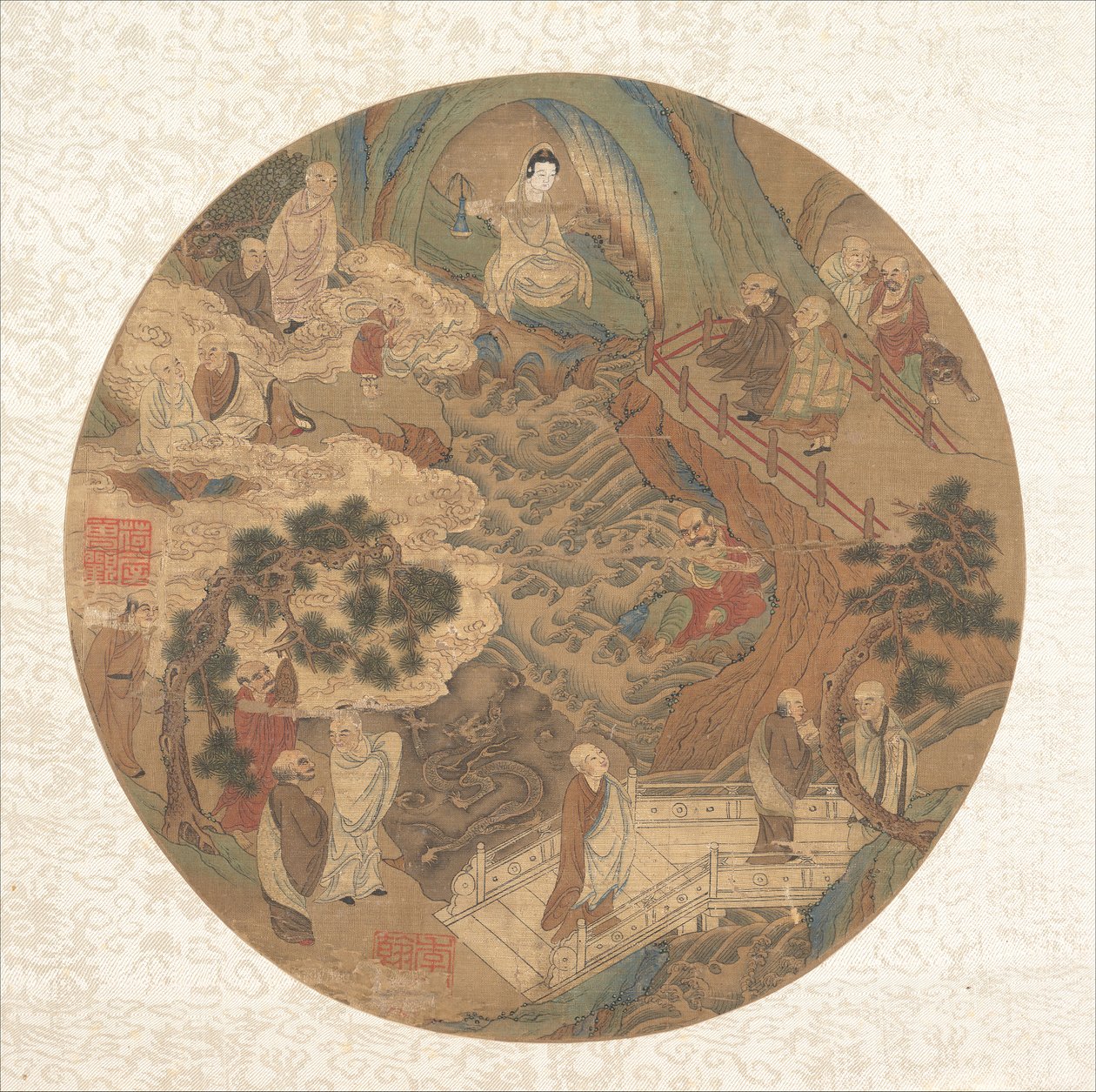 Guanyin y los dieciséis luohans, siglos XVI-XVII de Unbekannt