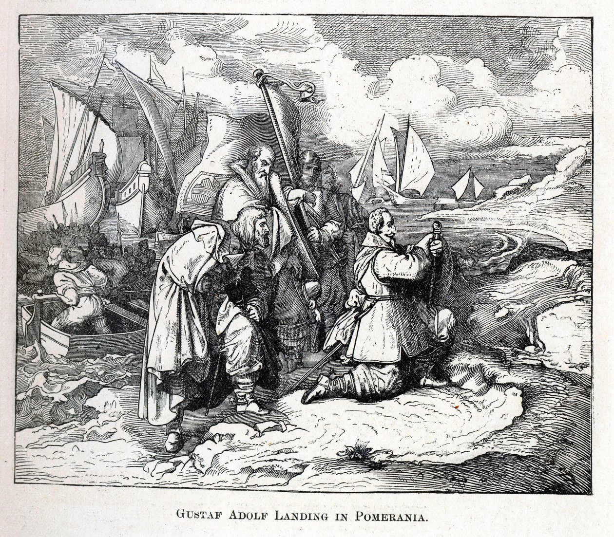 Gustavo Adolfo desembarcando en Pomerania, 1882 de Unbekannt