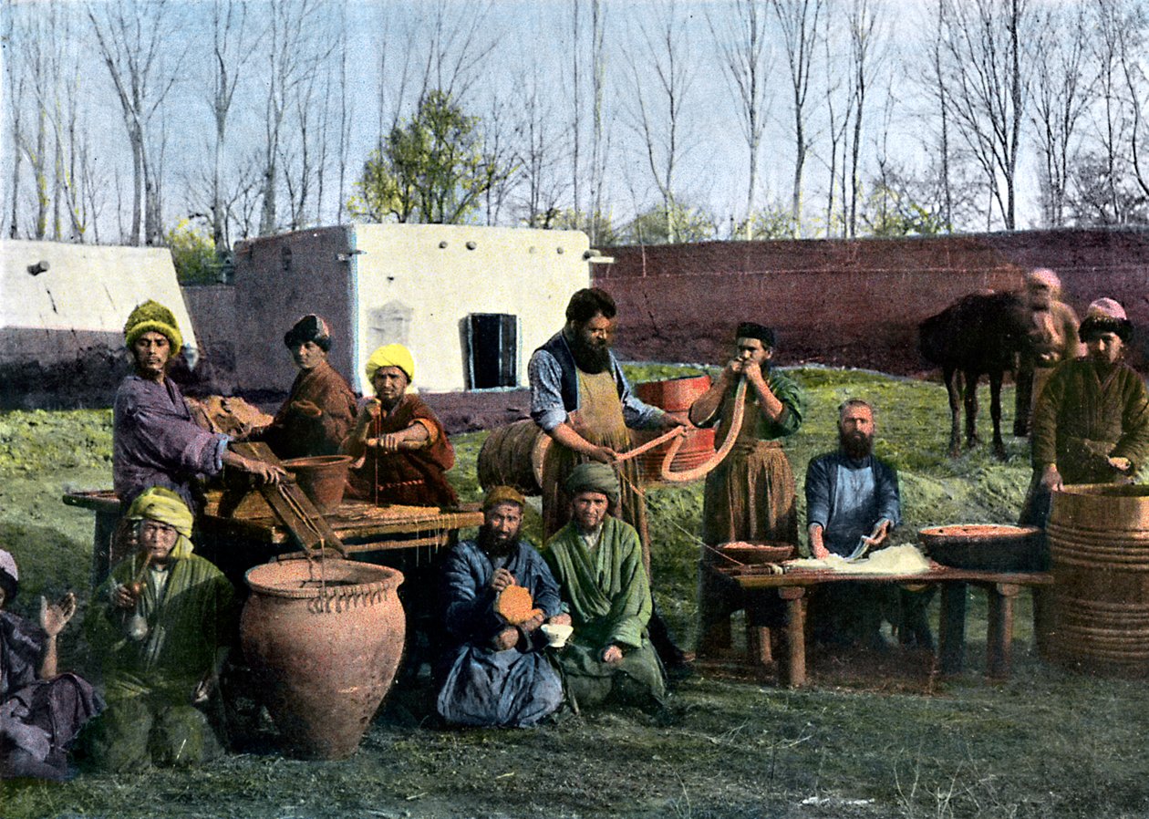 Fábrica de aderezo de tripas, Bukhara, Uzbekistán, c1890 de Unbekannt