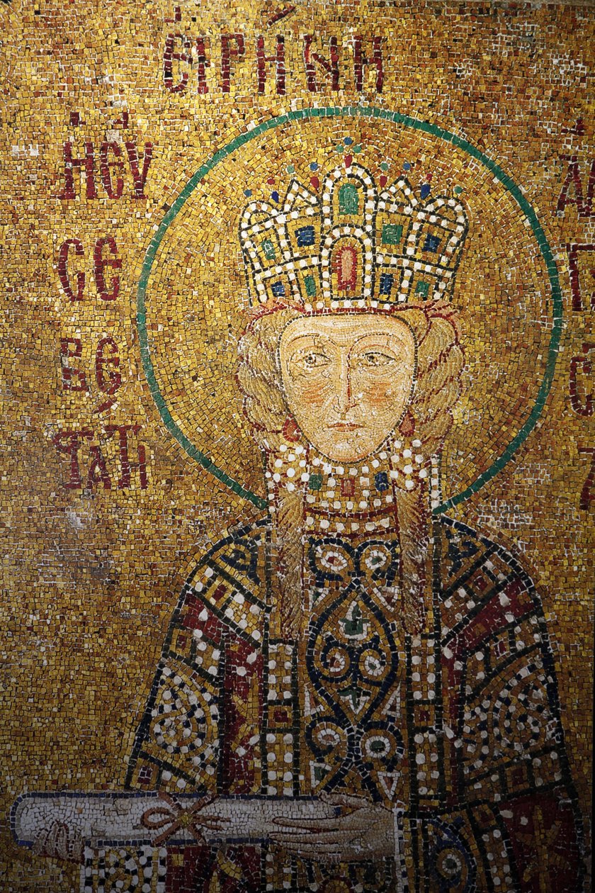 Mosaico de Santa Sofía: Emperatriz Irene sosteniendo un pergamino de Unbekannt