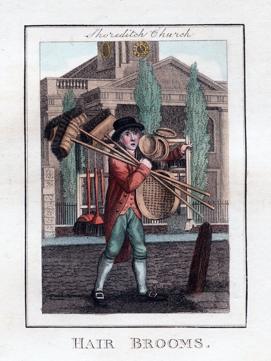 Escobas de pelo, Iglesia de Shoreditch, Londres, 1805 de Unbekannt