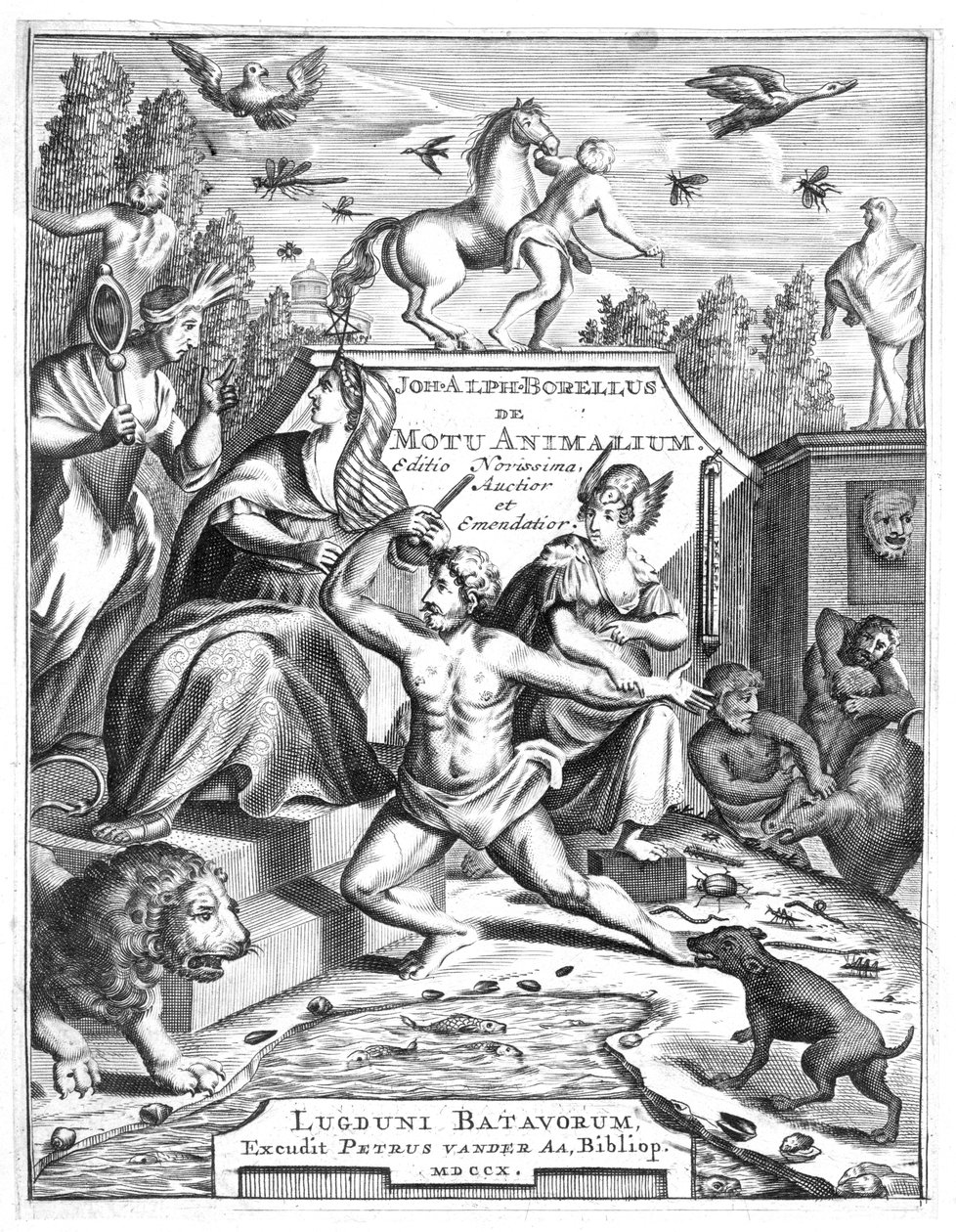 Portadilla de De Motu Animalum de Giovanni Borelli, 1710 de Unbekannt