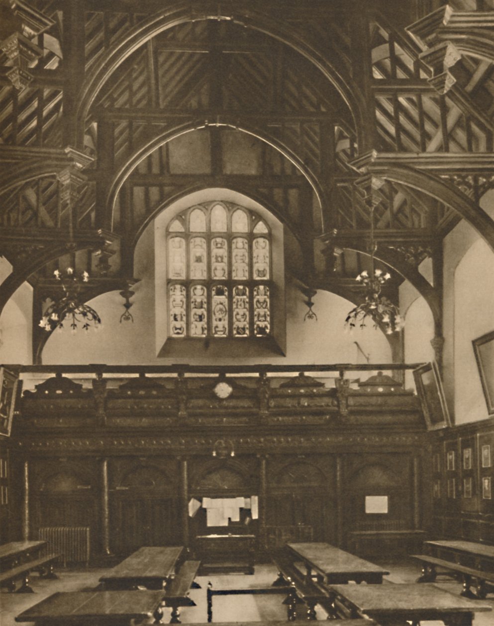 Salón de Grays Inn, donde se representó La comedia de los errores en vida de Shakespeare, c1935 de Unbekannt