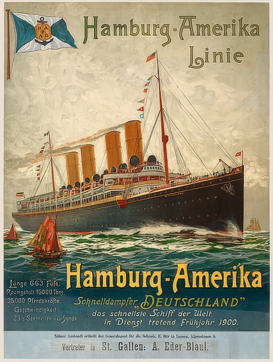 Línea Hamburgo-América. Alemania, Hamburgo, 1899 de Unbekannt