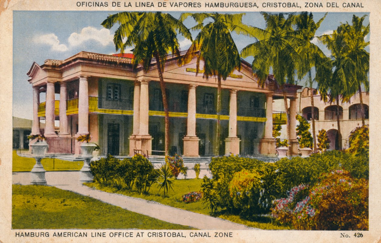 Oficina de la Línea Americana de Hamburgo en Cristóbal, Zona del Canal, c1920s de Unbekannt