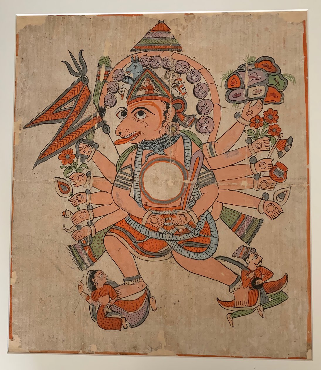 Hanuman en su forma tántrica de cinco cabezas Pancha Mukha, ca. finales del siglo XIX de Unbekannt