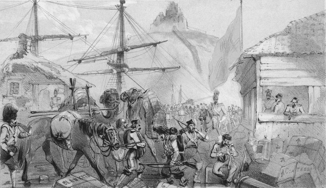 Puerto de Balaklava. El lugar de desembarco, c. 1850s de Unbekannt