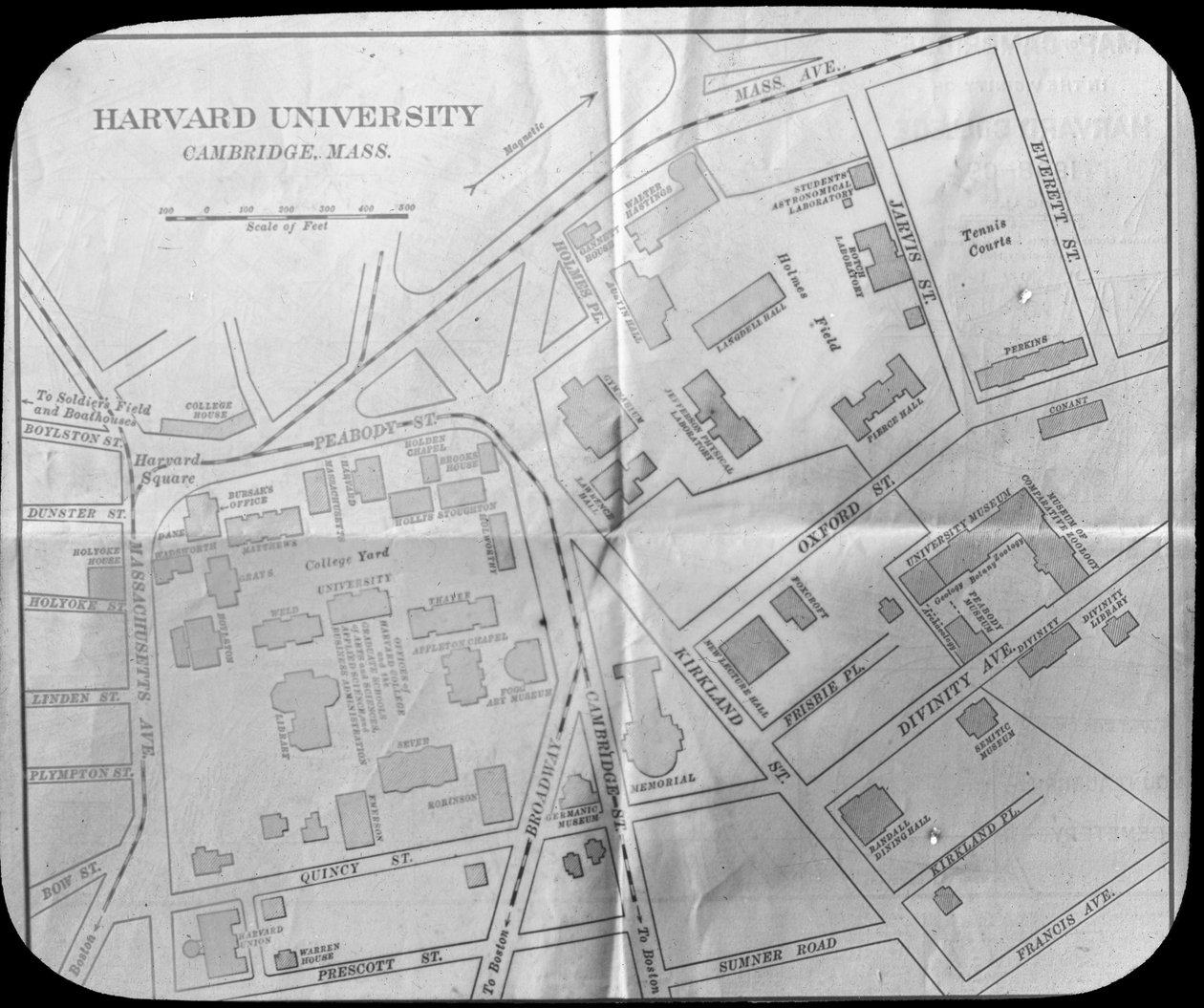 Mapa del campus de la Universidad de Harvard, Cambridge, Massachusetts, EE.UU., finales del siglo XIX o principios del siglo XX de Unbekannt