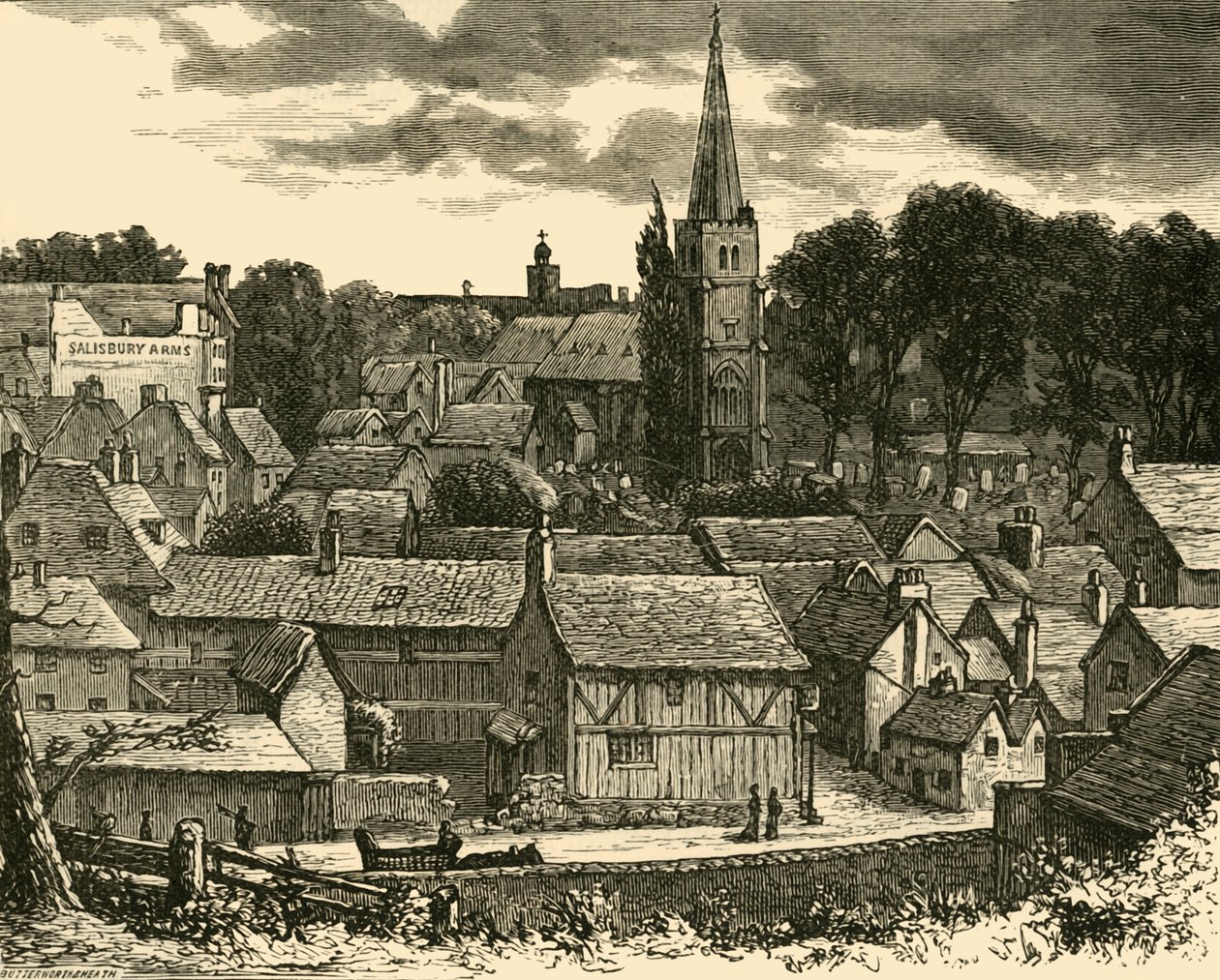 Hatfield desde la estación de tren, 1898 de Unbekannt