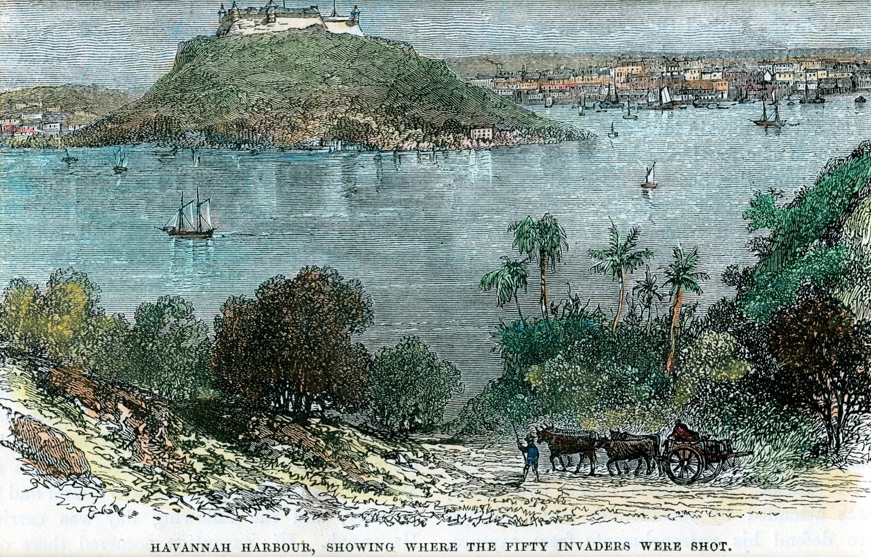 Puerto de La Habana, mostrando donde fueron fusilados los cincuenta invasores, Cuba, c1880 de Unbekannt