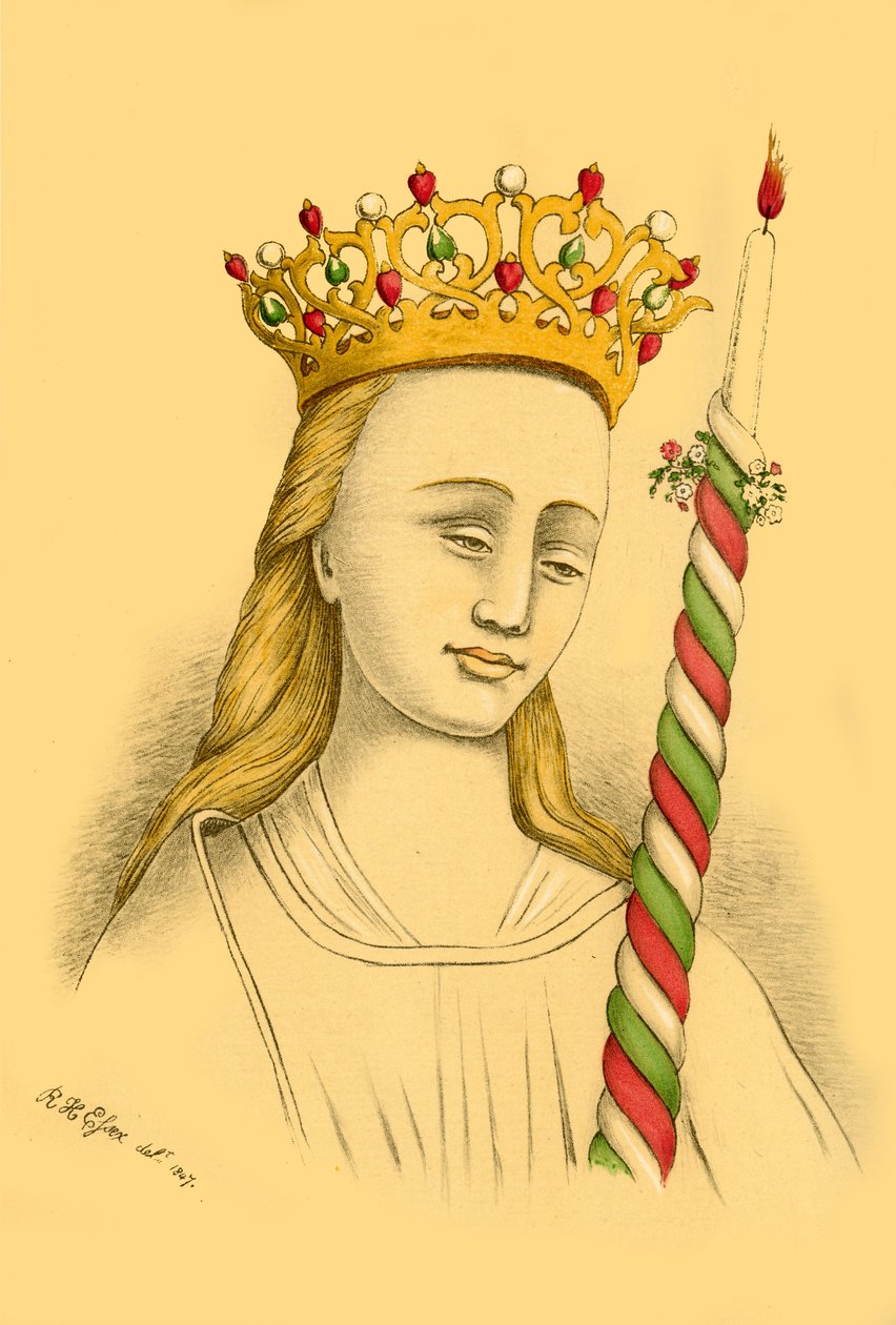 Cabeza II. De una de las pinturas murales en la iglesia de Eton, 1911 de Unbekannt