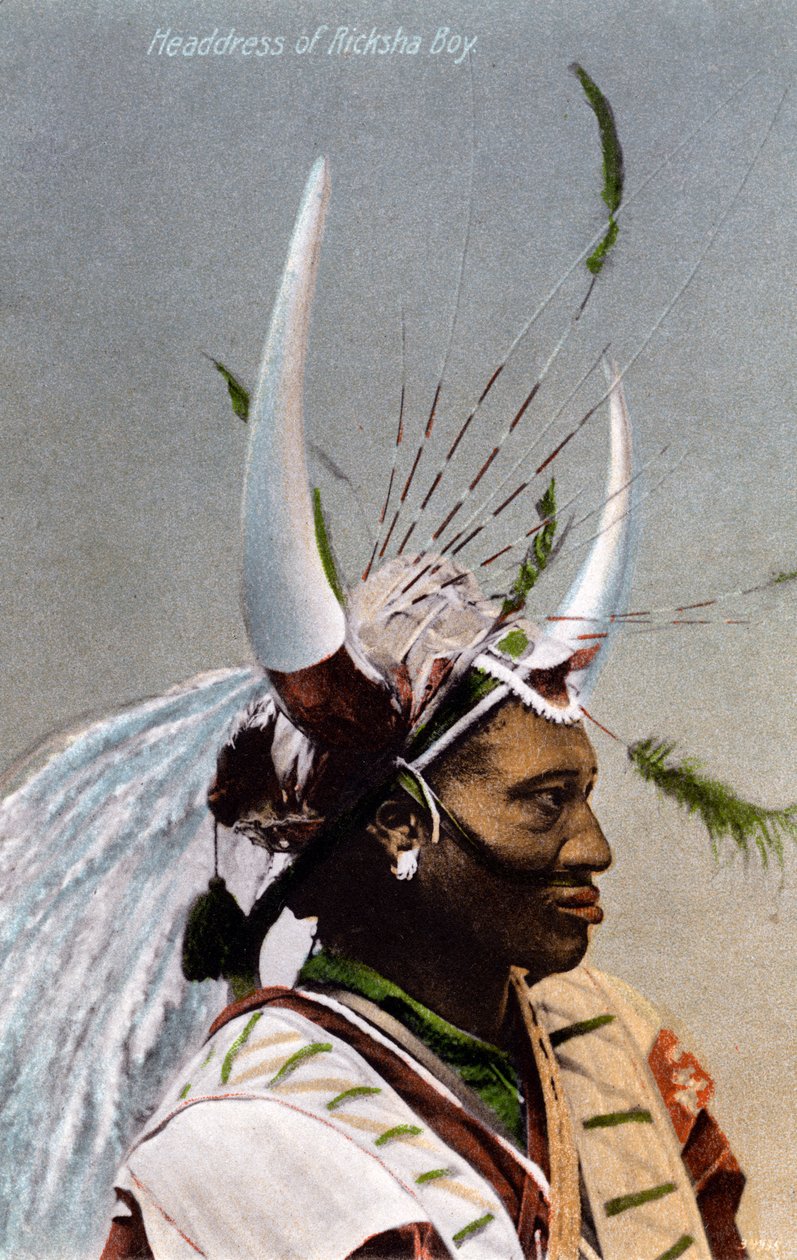 Tocado de un chico Ricksha, Durban, 1917 de Unbekannt