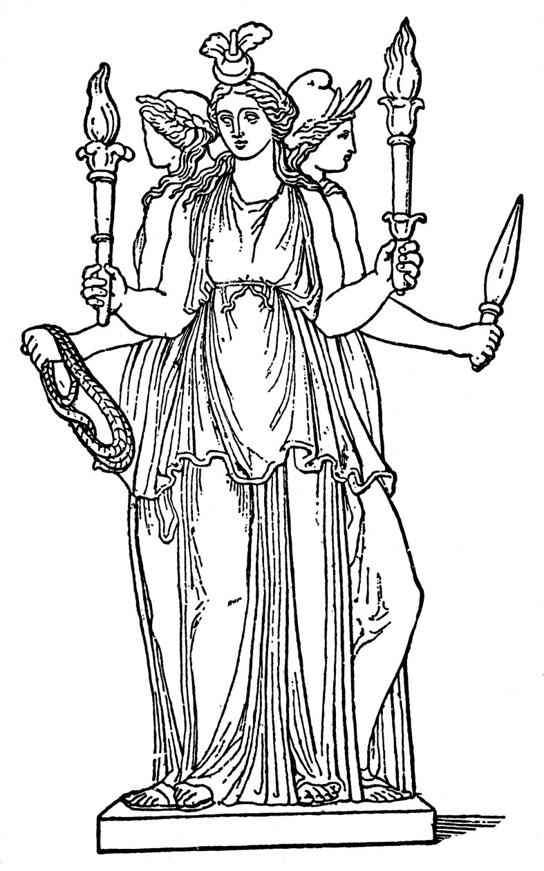 Hécate, diosa de la magia, fantasmas y brujería de Unbekannt
