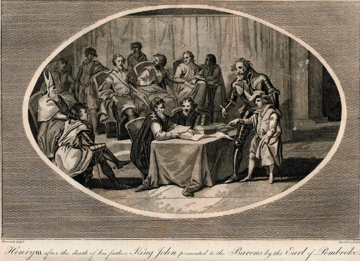 Enrique III presentado a los barones por el conde de Pembroke, 1216 de Unbekannt