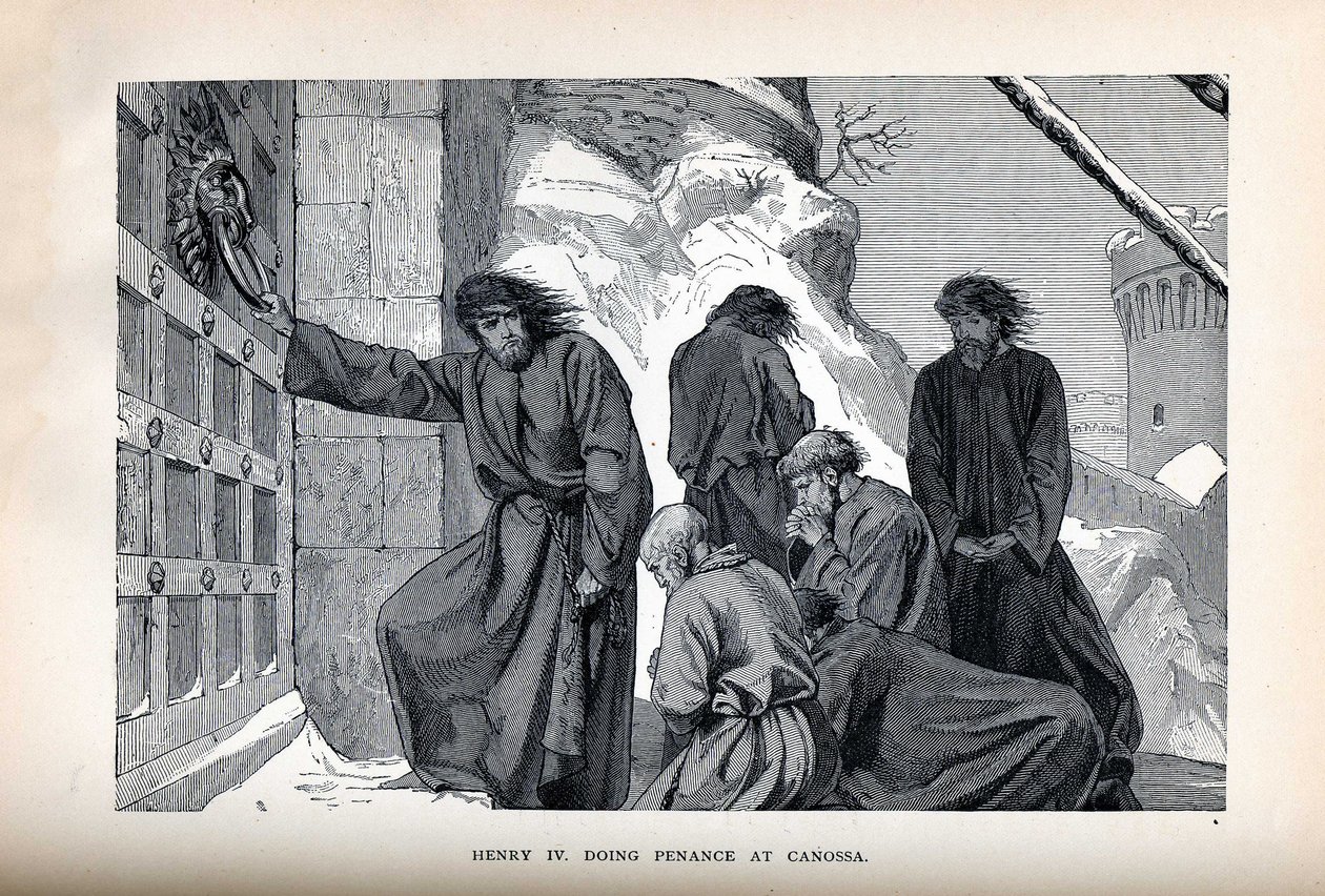 Enrique IV Haciendo Penitencia en Canossa, 1882 de Unbekannt