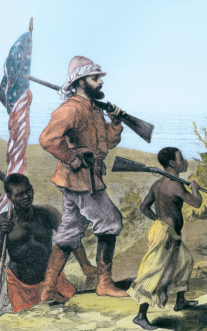Henry Morton Stanley acercándose al Lago Tanganica, África, siglo XIX de Unbekannt