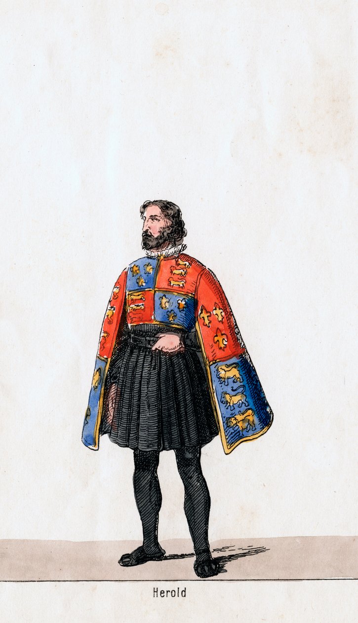 Heraldo, diseño de vestuario para la obra de Shakespeare, Enrique VIII, siglo XIX de Unbekannt