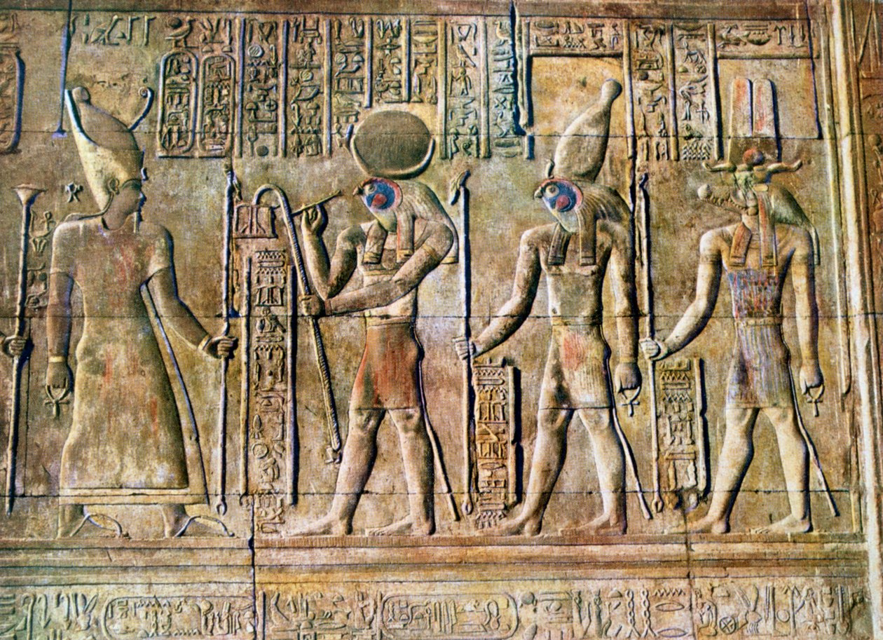Relieve jeroglífico, Templo de Kom Ombo, Egipto, siglo XX de Unbekannt