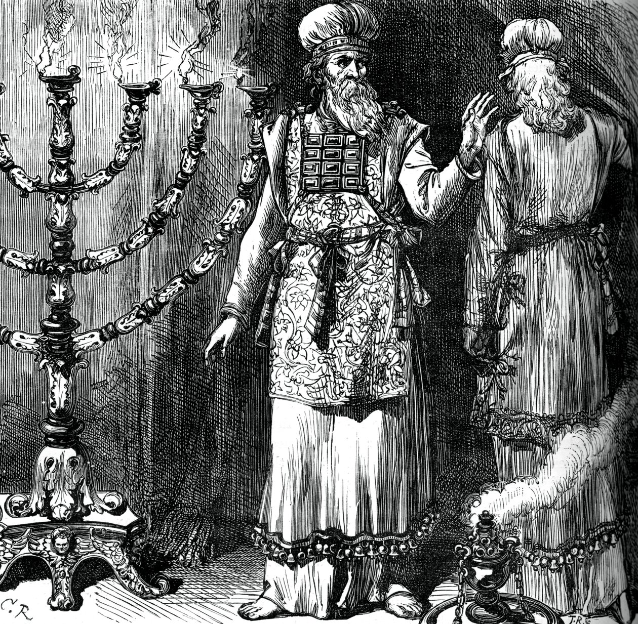 Sumos sacerdotes, mostrando el efod y las túnicas de lino, c1880 de Unbekannt