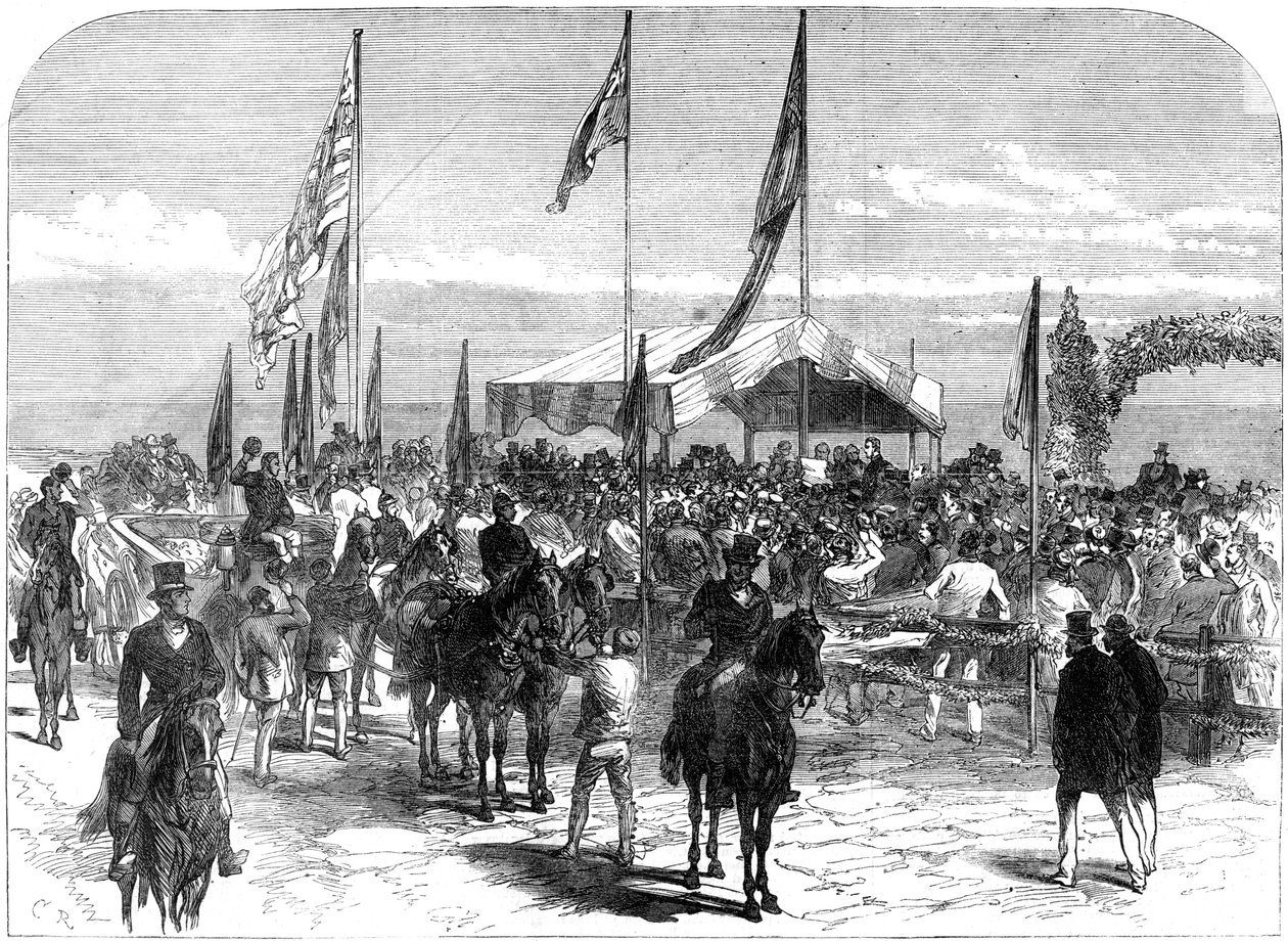 Su Alteza Real recibiendo la dirección de la Corporación de Glenelg, Australia, 1868 de Unbekannt